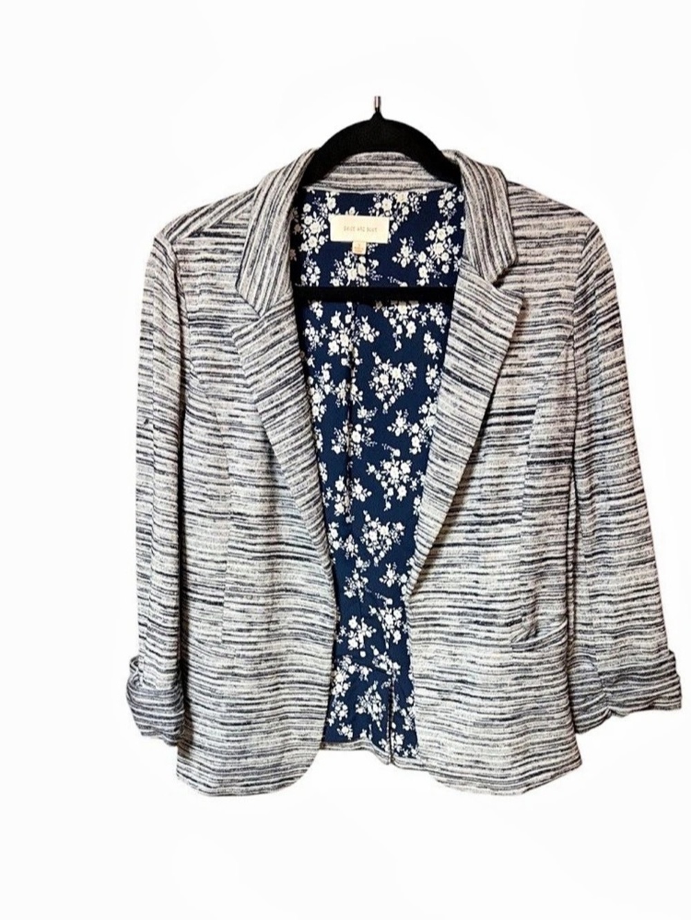 Skies Are Blue Asa Soft Knit Space Dye Open Front Blazer